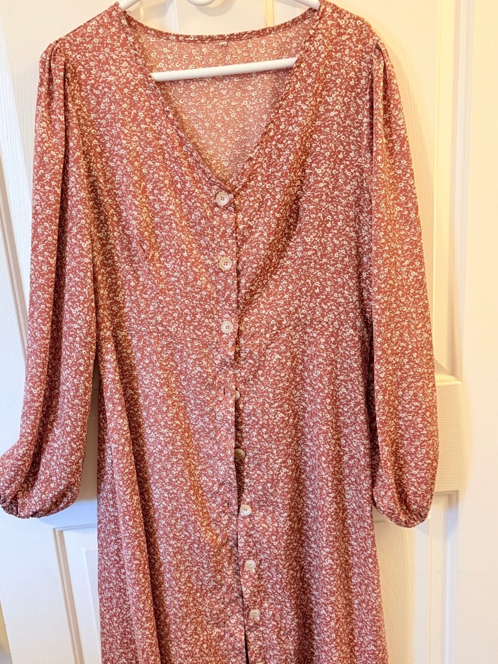 Woman’s Spring Long Sleeve V Neck Ruffle Floral Maxi Dress